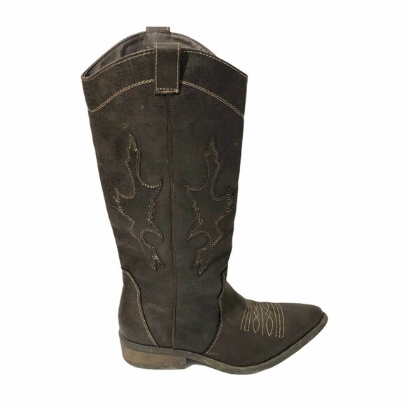 Rampage Waylen Womens Size 6 M Faux Leather Brown Western 14” Tall Boots - Picture 8 of 12